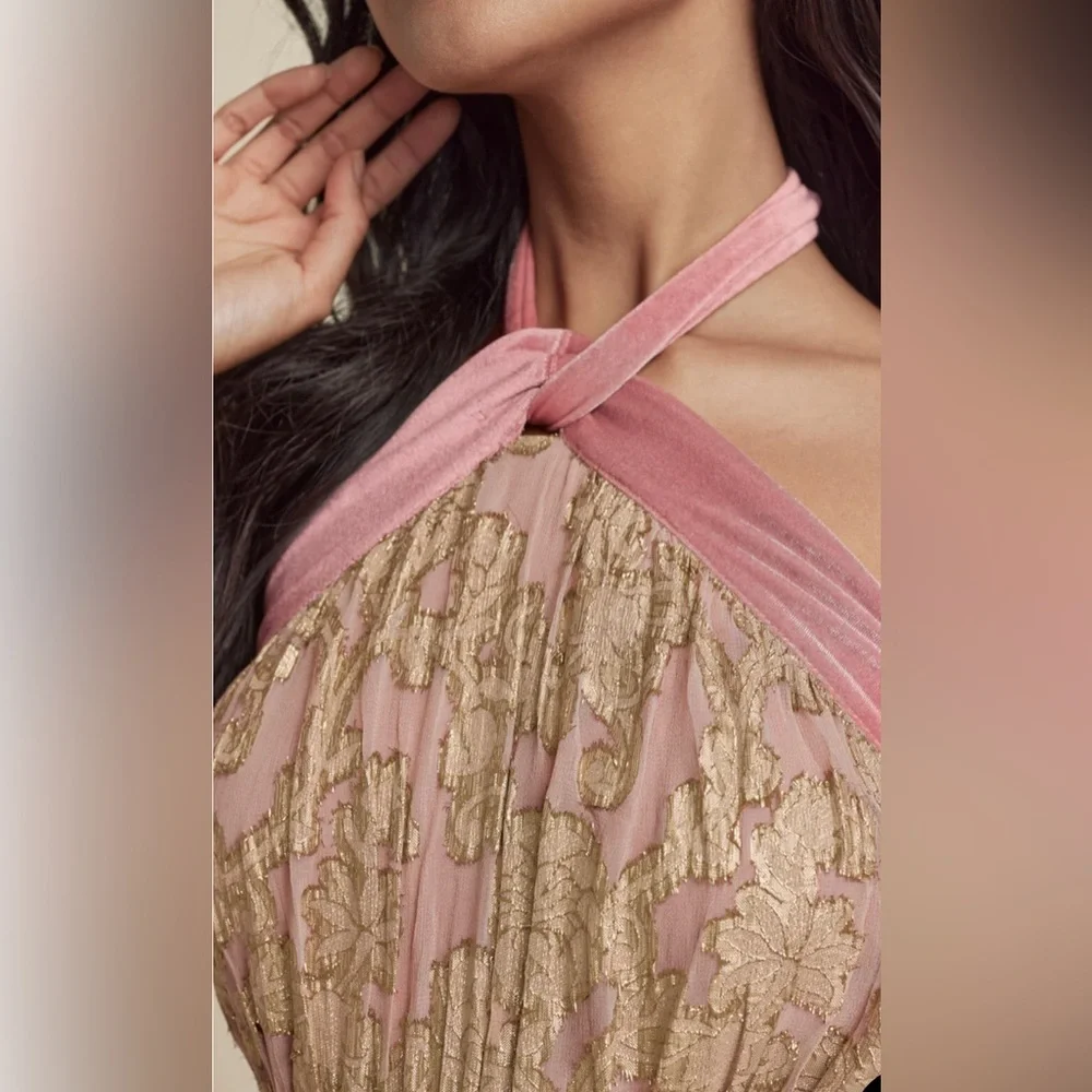 Jacquard Halter Gown - Picture 8 of 16